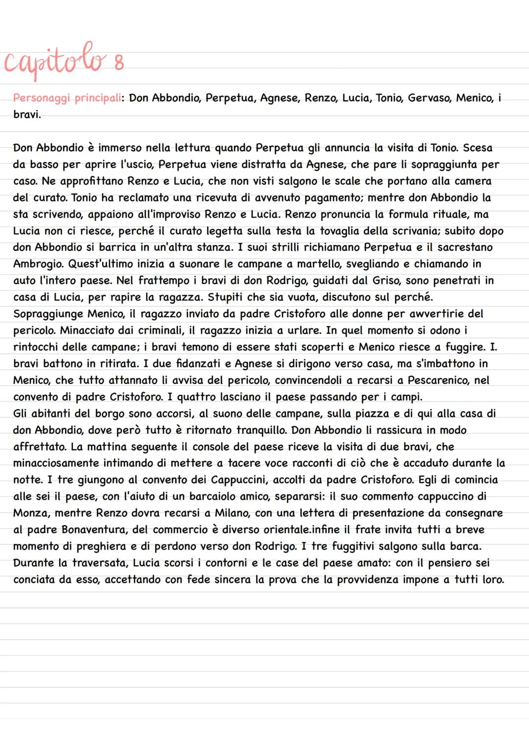 # capitolo 1
Personaggi principali: Don Abbondio, i bravi di Don Rodrigo, Perpetua
Il romanzo inizia con la descrizione dei luoghi in cui