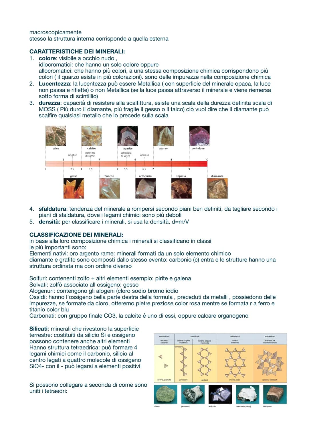 # MINERALI E ROCCE
I minerali sono solidi naturali cristallini (o non) con composizione chimica fissa o variabili,
generalmente inorganici