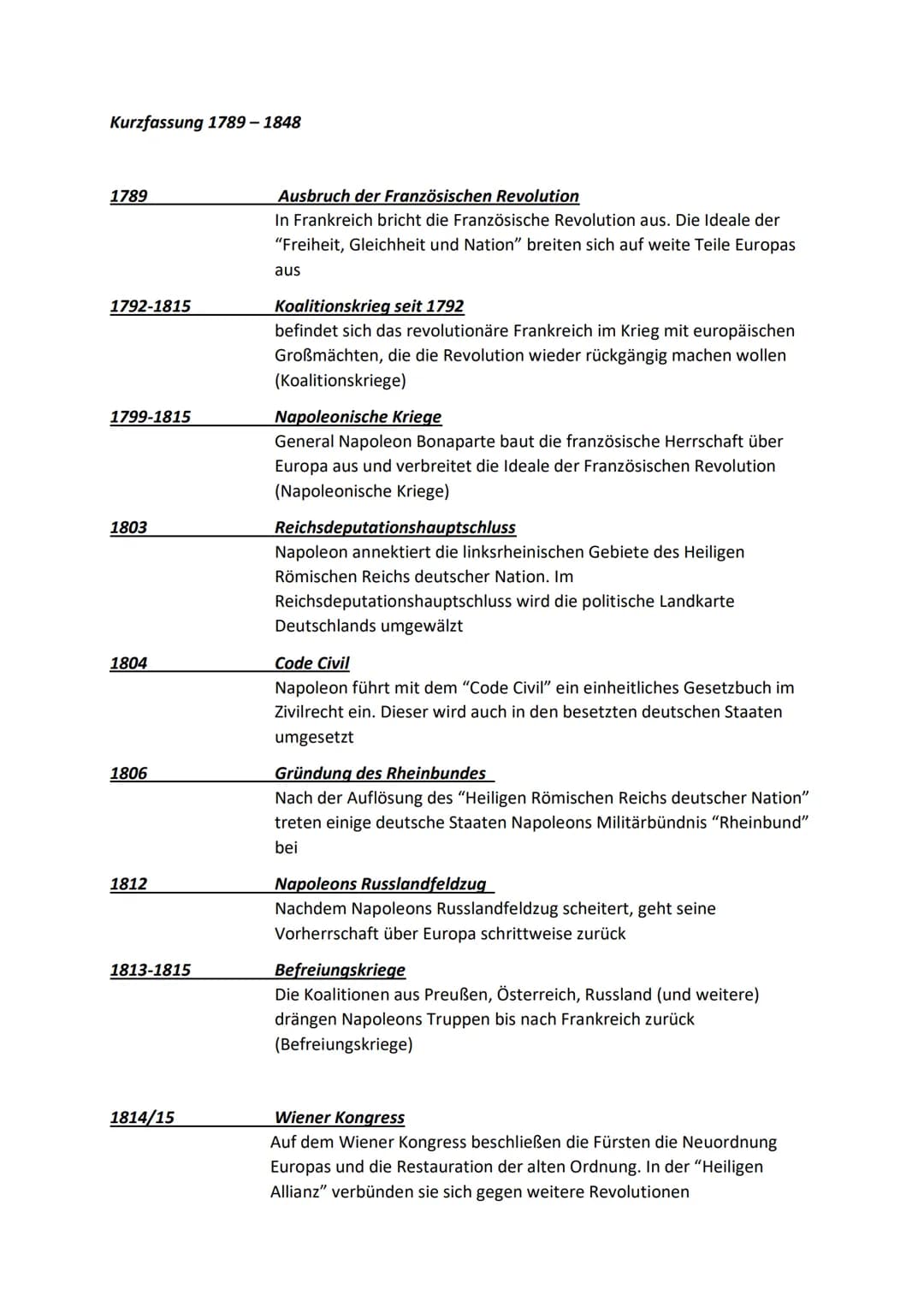 -Geschichte Lernzettel Abitur 2023-
Französische Revolution 1789 - 1799
Ursachen der Französischen Revolution:
- Hungersnot; -> steigende