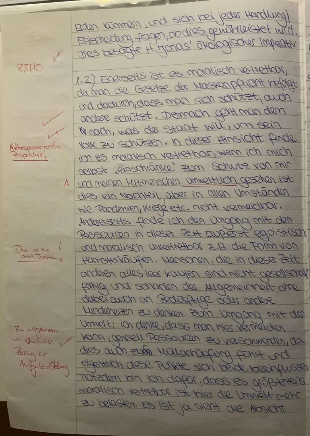 Datum:02.05.2022
Themenbereiche:
I. Angewandte Ethik (Verantwortungsethik nach Hans Jonas)
II. Freiheit und Determination: Motive und Gründ
