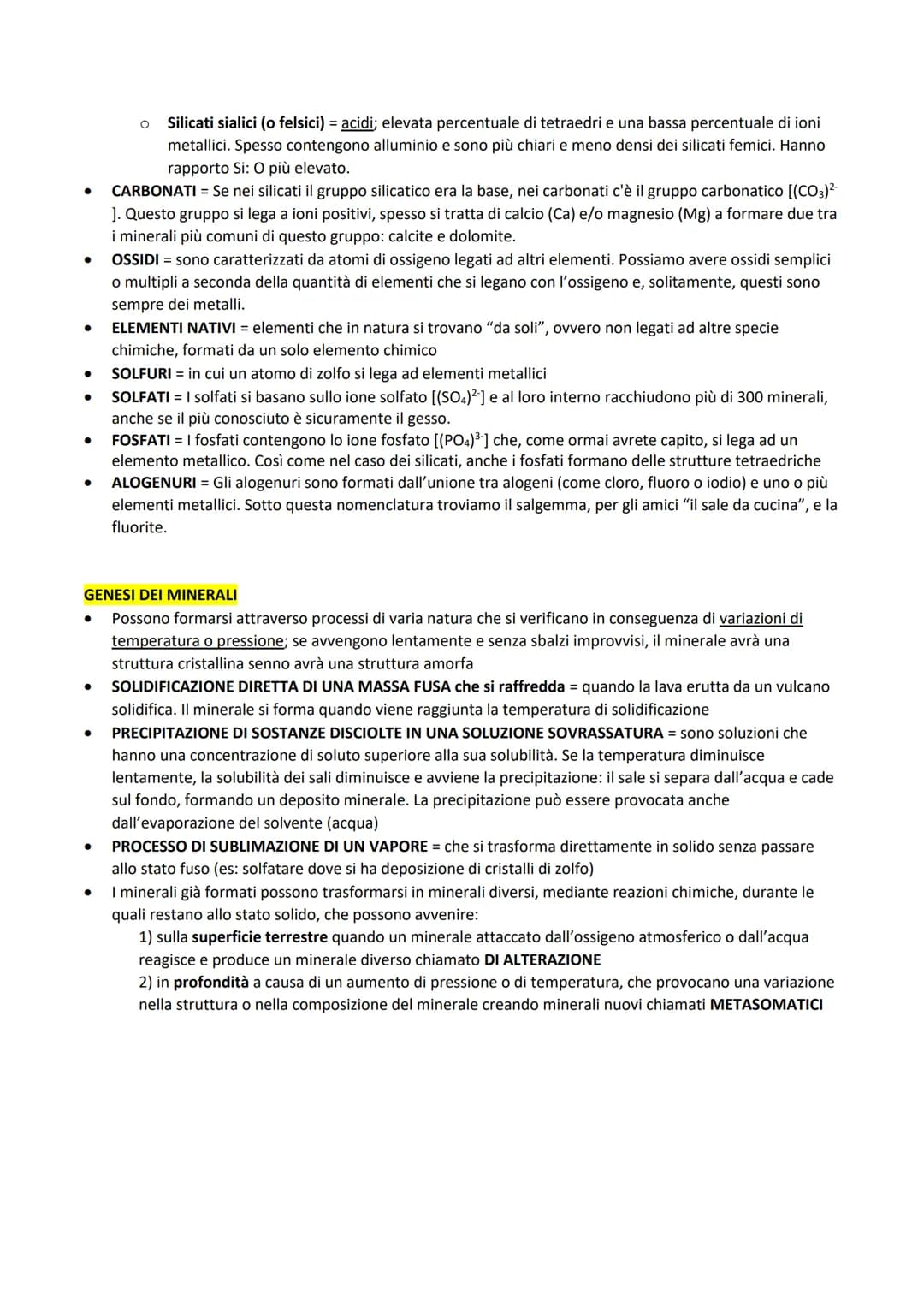 # MINERALI
CARATTERISTICHE
- Corpi inorganici naturali = formati in seguito a processi spontanei
- sono solidi naturali cristallini caratt