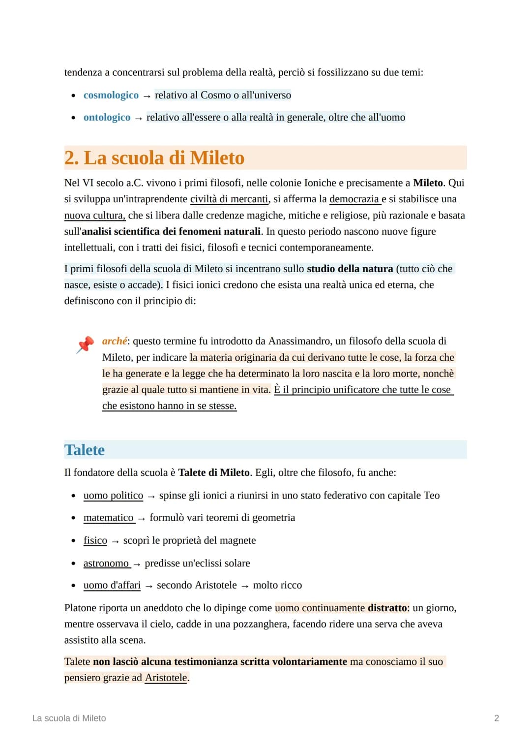 # La scuola di Mileto
## 1. I primi filosofi
Prima dei grandi filosofi esistevano i cosiddetti prefilosofi, uomini saggi contemporanei che