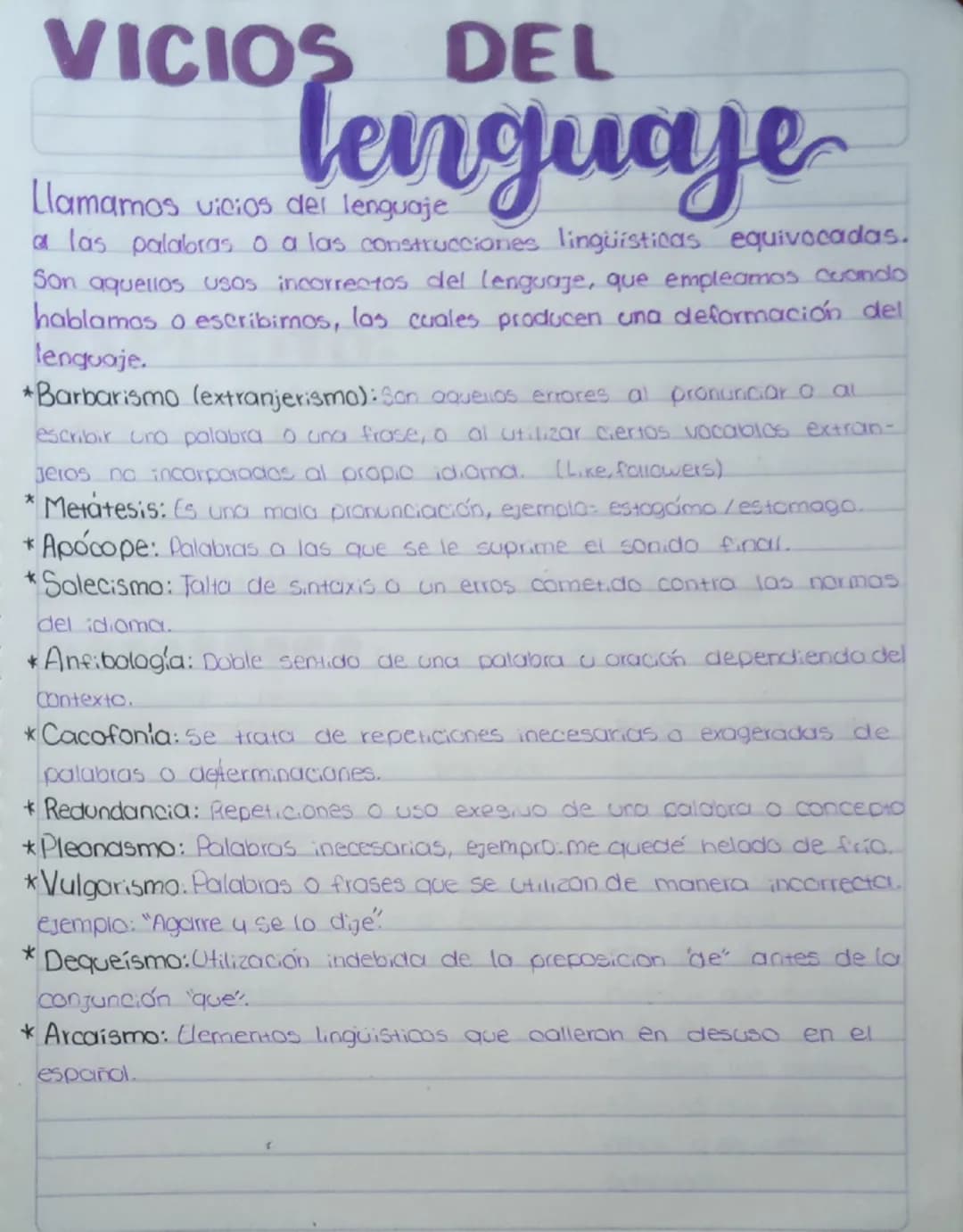 # VICIOS DEL
lenguaje
Llamamos vicios del lenguaje
a las palabras o a las construcciones lingüísticas equivocadas.
Son aquellos usos incor