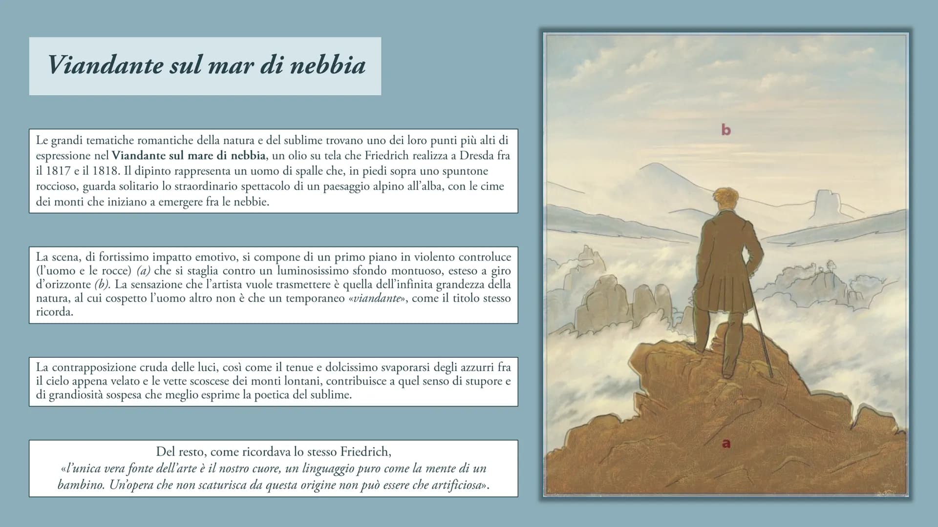 Caspar David Friedrich
«L'unica vera fonte dell'arte è il nostro cuore»
Caspar David Friedrich nasce il 5 settembre 1774 a Greifswald, una