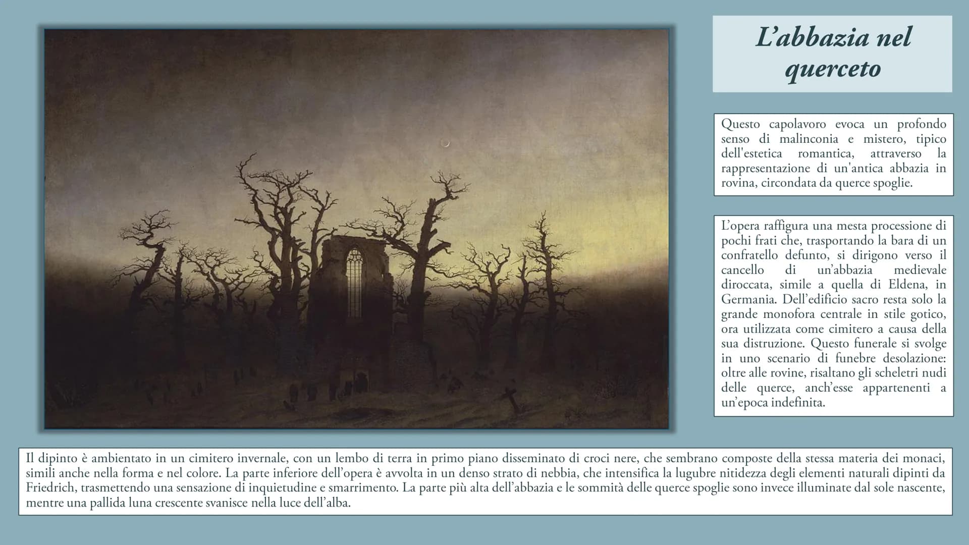 Caspar David Friedrich
«L'unica vera fonte dell'arte è il nostro cuore»
Caspar David Friedrich nasce il 5 settembre 1774 a Greifswald, una