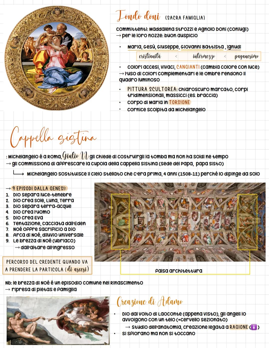 # Michelangelo Buonarroti
* 1475, Arezzo - 1564, ROMA
* stile artistico differente a seconda dell'età (vissuto 89y), es. 3 pietà scolpi