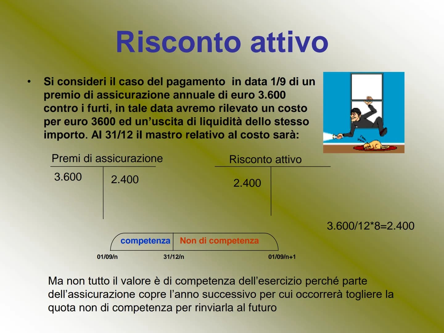 <h2>Descrizione generale</h2>
<p>I <strong>risconti</strong> rappresentano quote di costi o ricavi già contabilizzati, ma non interamente r