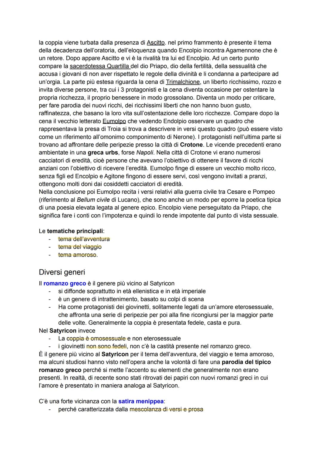 # Vita
Le incertezze e i dubbi riguardanti il Satyricon nascono anche dalla difficile identificazione di
Petronio. Per molto tempo, infatti