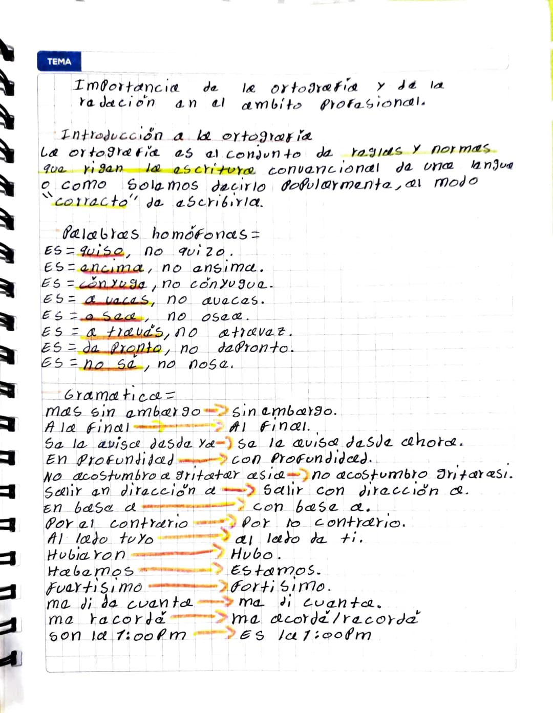 TEMA
Importancia de la ortografia y de la
radación an al ambito profesional.
Introducción a be ortografia
La ortografia as al conjunto da