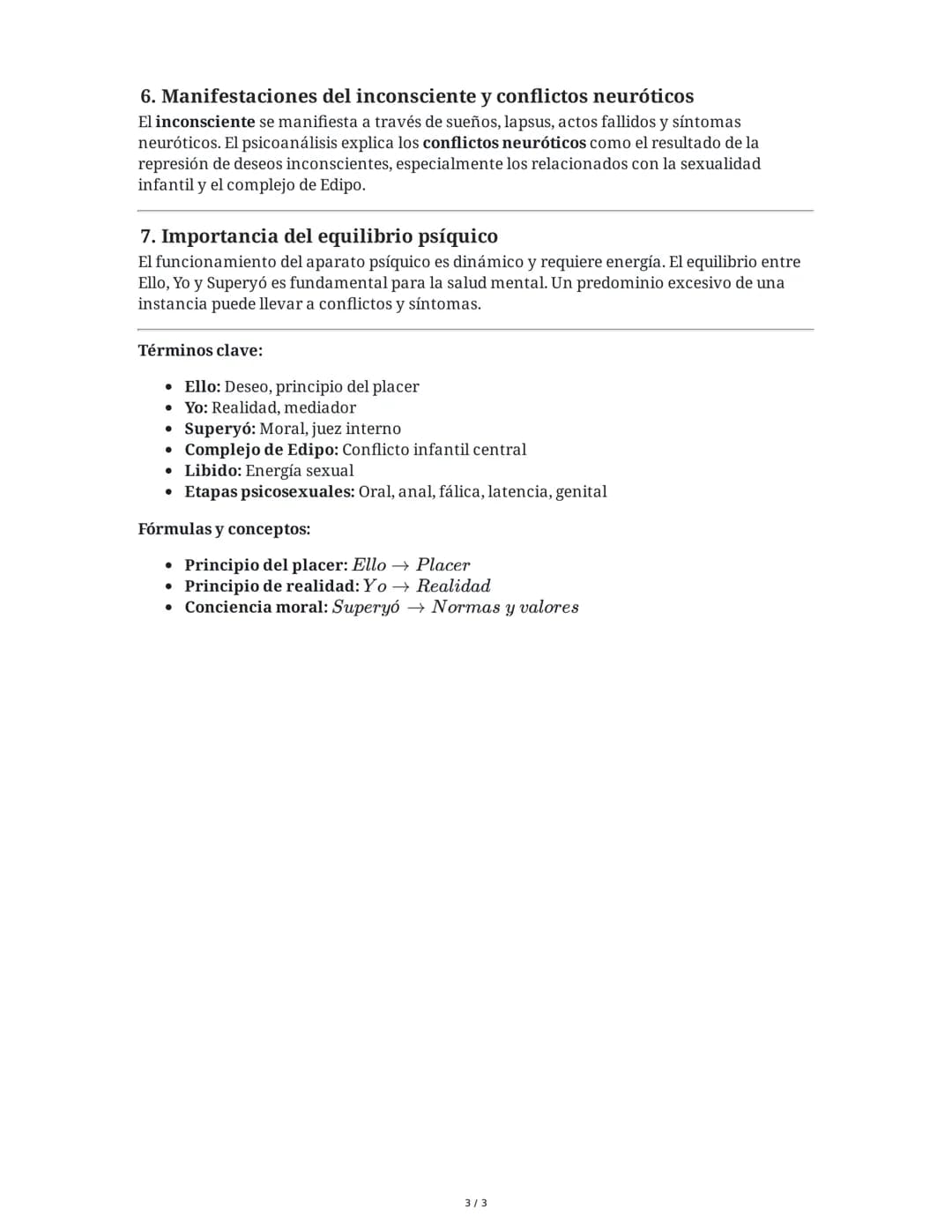 Resumen de los conceptos psicoanalíticos freudianos
1. Complejo de Edipo
El complejo de Edipo es un concepto central en la teoría psicoanalí