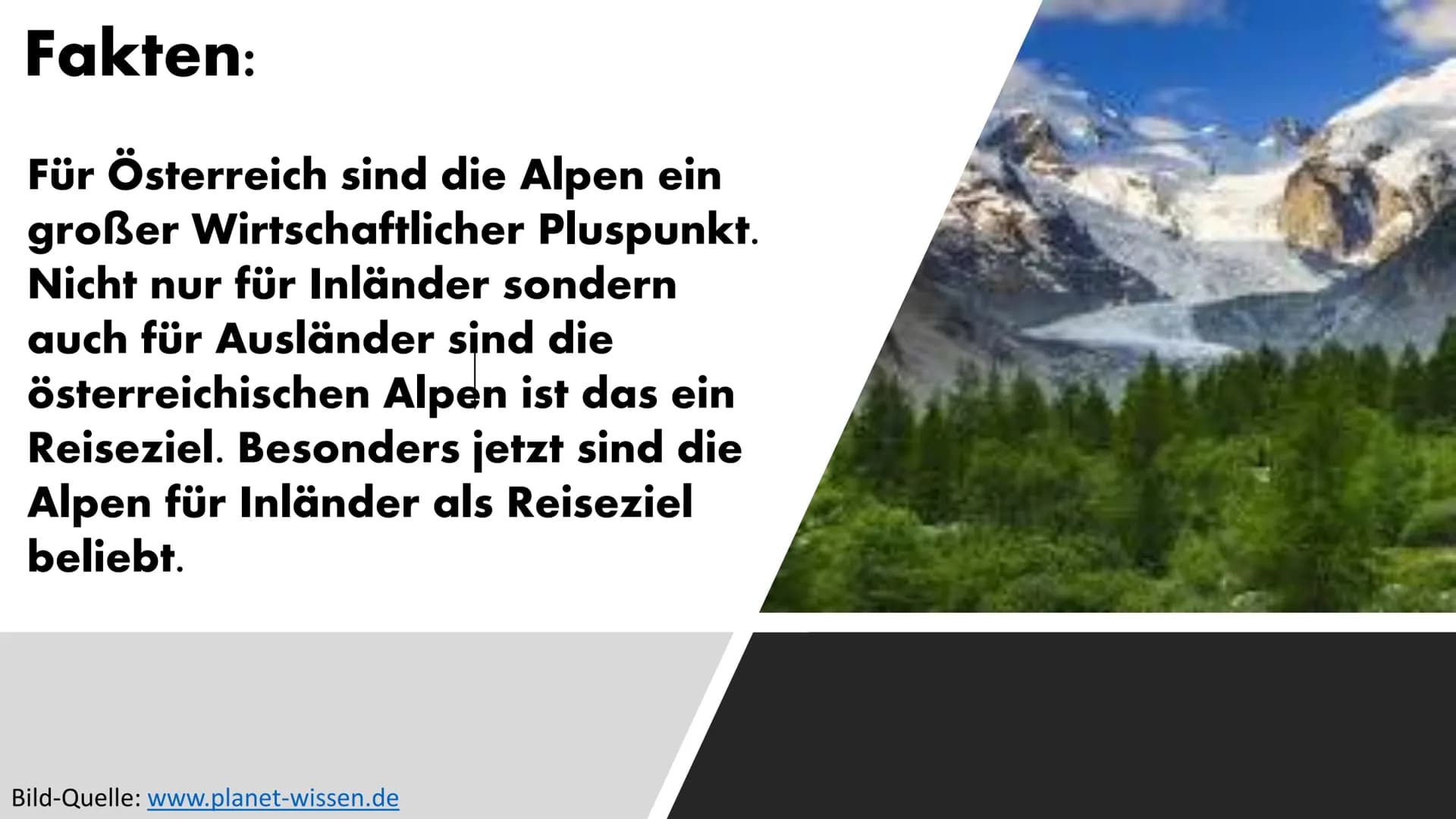 # Die Alpen
Bild-Quelle: www.planet-wissen.de # Standorte: Frankreich,
Monaco
Italien
Schweiz
Liechtenstein
Deutschland
Österreich
Slowenie