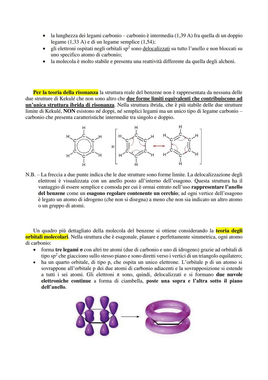 # Benzene e areni
Il benzene, C6H6, è il capostipite di una ampia classe di idrocarburi, eccezionalmente stabili, detti
"aromatici". Il nom