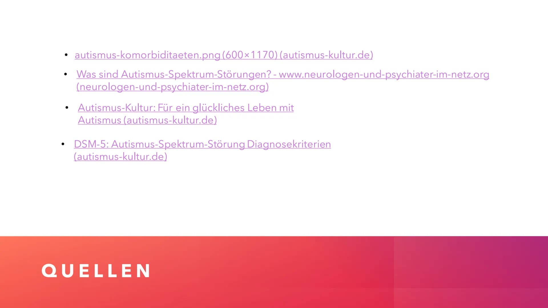 AUTISMUS
YASMIN LOUAH Q1 # LEITFRAGEN
* Wieso habe ich das Thema Autismus ausgewählt?
* Was ist Autismus?
* Was sind die 3 verschied
