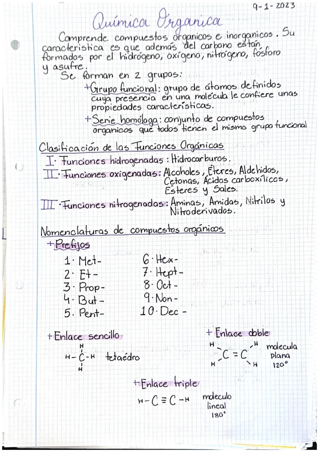 Química Organica
9-1-2023
Comprende compuestos organicos e inorganicos. Su
caracteristica es que además del carbono están,
formados por el h