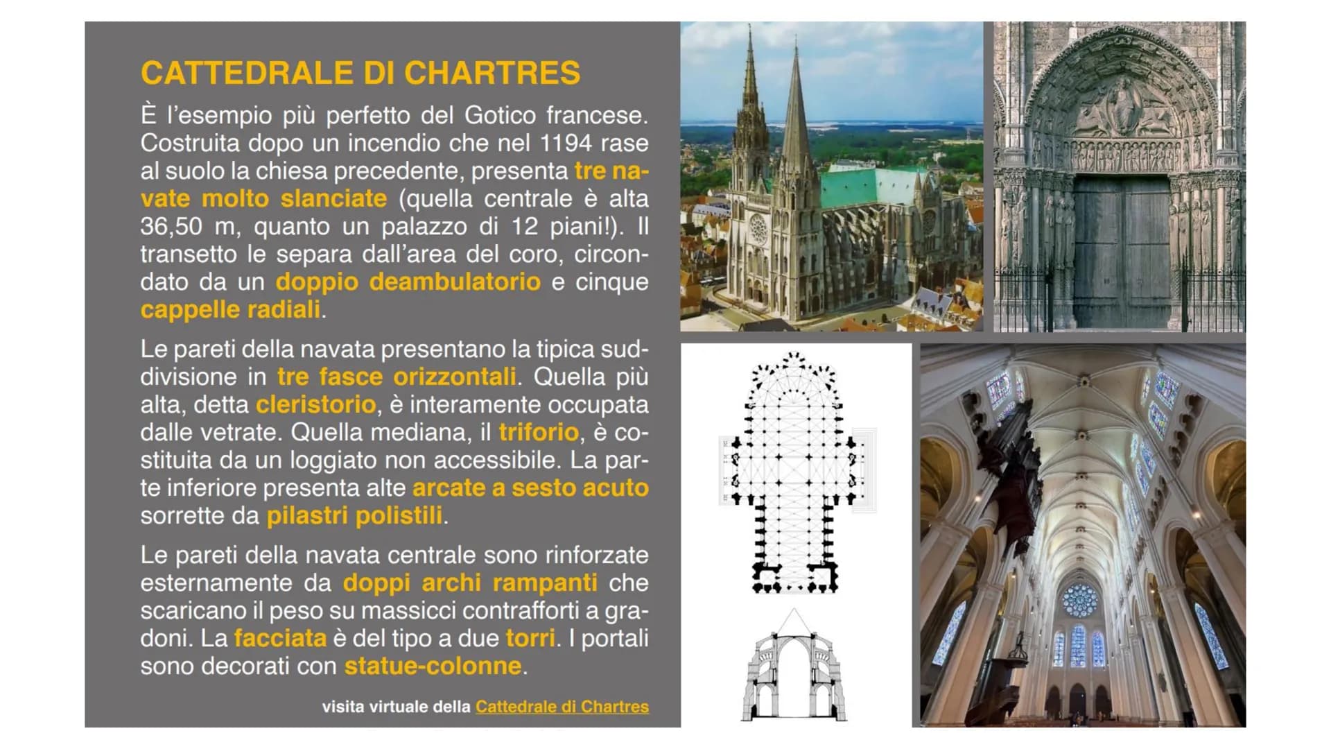 10. ARTE GOTICA # L'ARCHITETTURA
A differenza del Romanico,
sorto contemporaneamen-
te in varie zone d'Europa,
le prime cattedrali gotiche