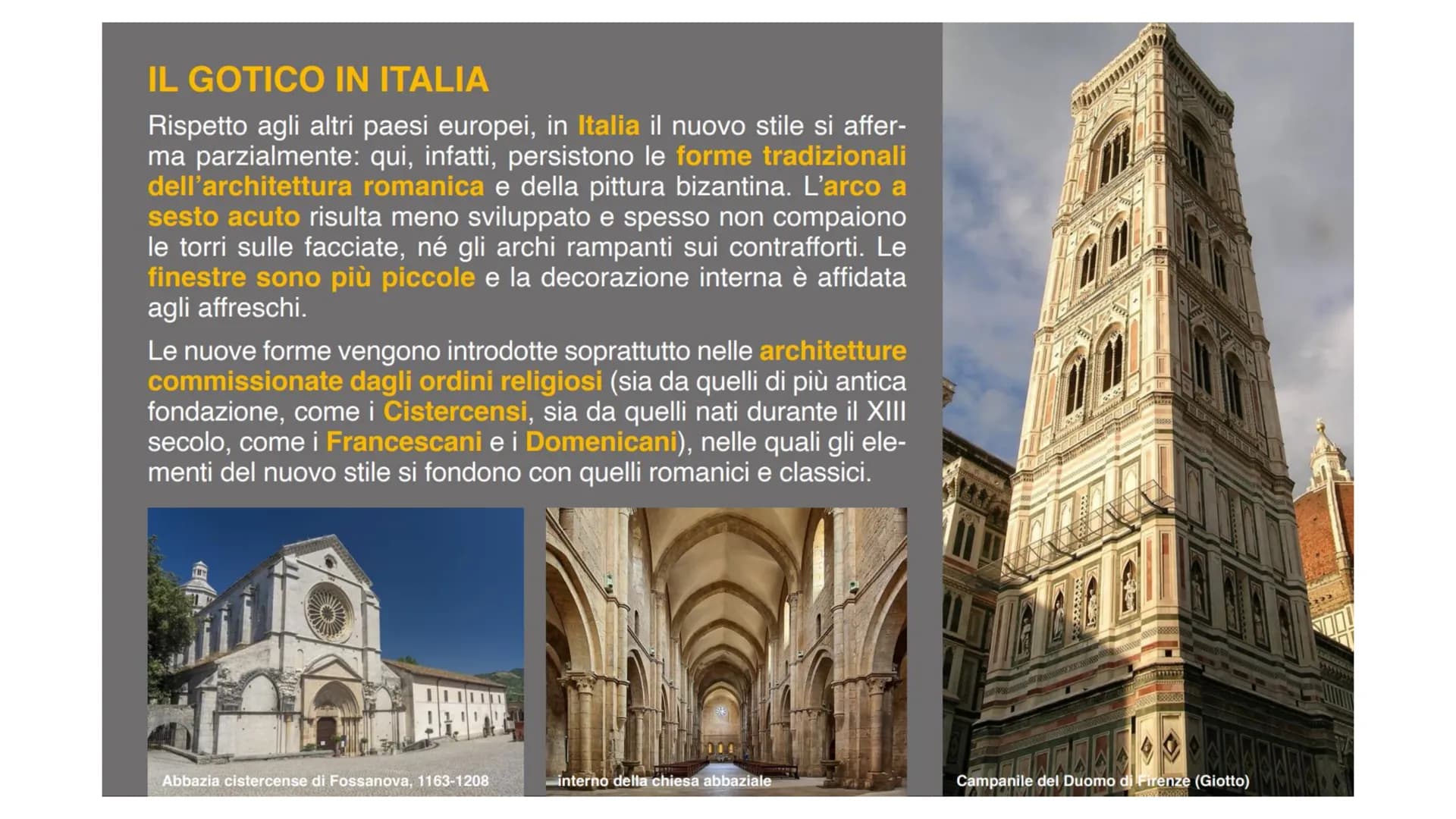 10. ARTE GOTICA # L'ARCHITETTURA
A differenza del Romanico,
sorto contemporaneamen-
te in varie zone d'Europa,
le prime cattedrali gotiche