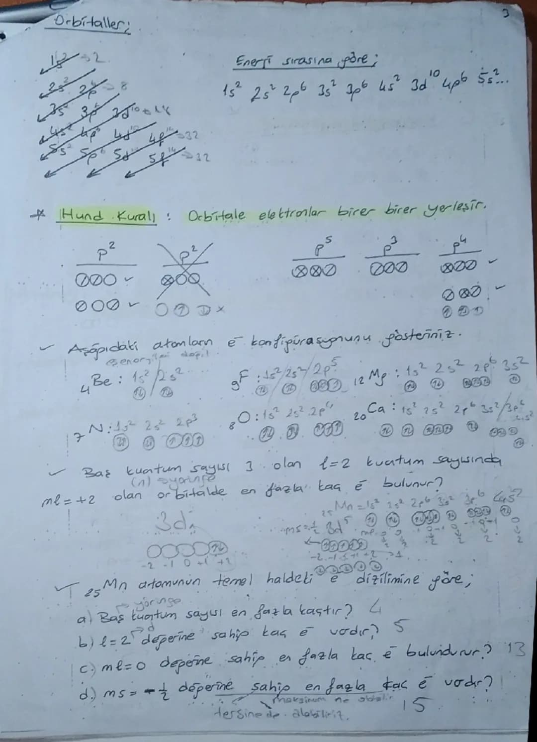# KUANTUM
SAYILARI
f-
1. Baş Kuntum Sayısı (n): Yörünge sayısını ifade eder Yoni
bir elektronun sekirdeğe olan uzaklığıdır. Elektron sekirde