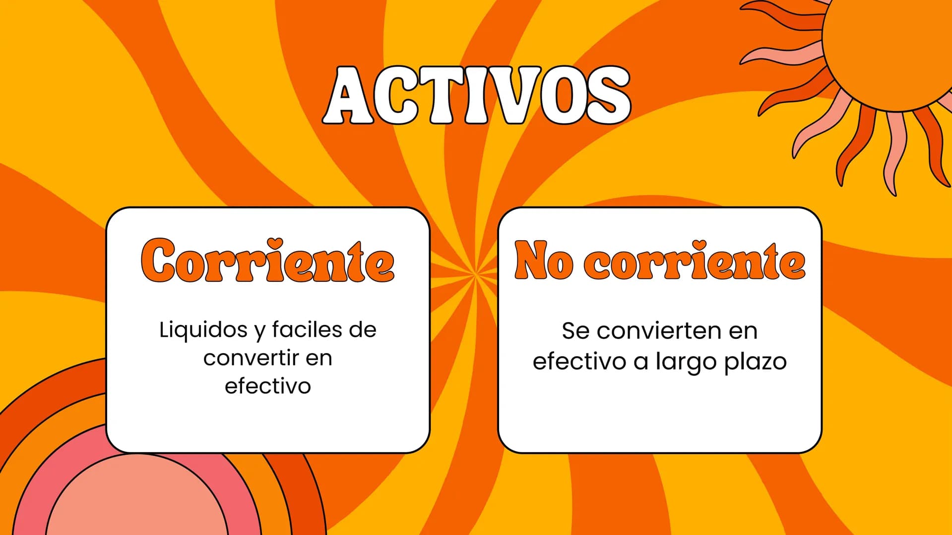 # Elementos de los
# estados financieros # ACTIVOS
Corriente
Liquidos y faciles de
convertir en
efectivo
No corriente
Se convierten en
e