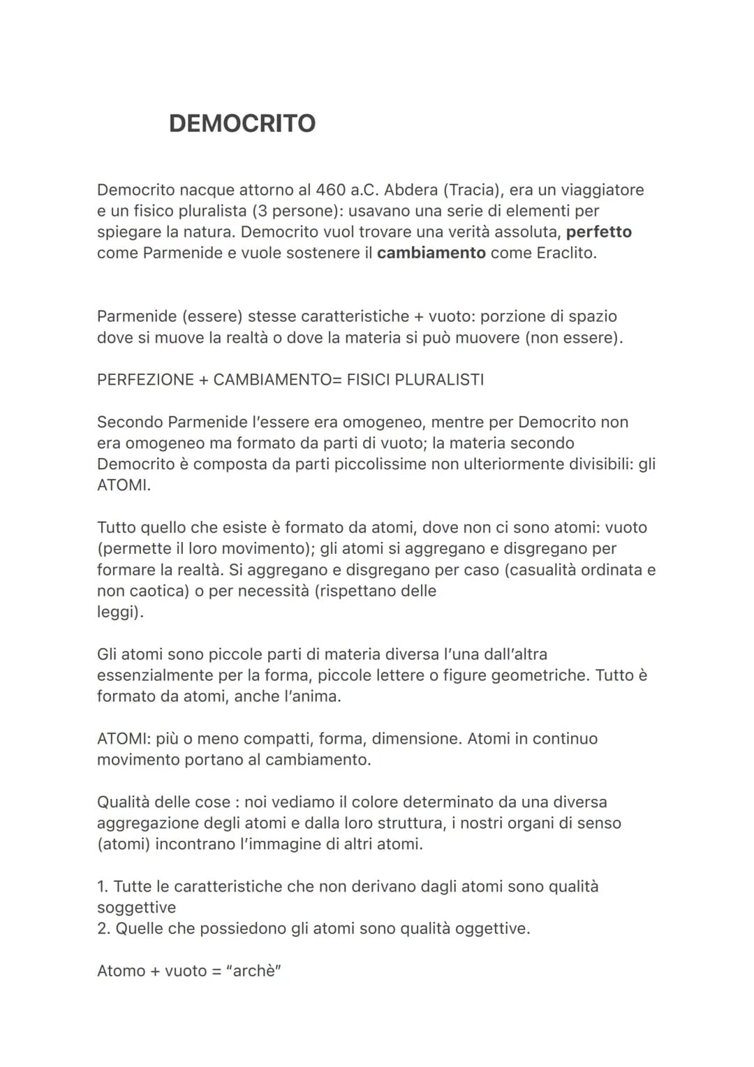 # DEMOCRITO
Democrito nacque attorno al 460 a.C. Abdera (Tracia), era un viaggiatore
e un fisico pluralista (3 persone): usavano una serie