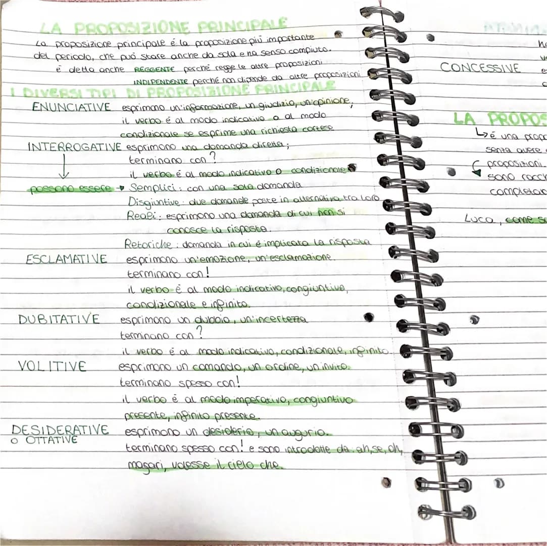 # LA PROPOSIZIONE PRINCIPALE
La proposizione principale é la proposizione più importante
del perioodo, che può stare anche da sola e na sen