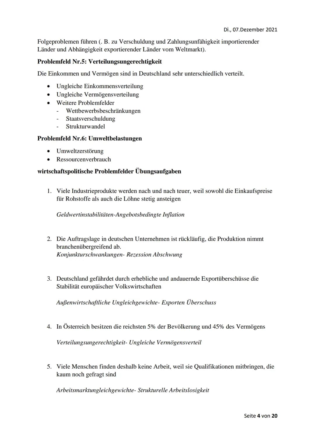Di., 07.Dezember 2021
Grundlagen der Wirtschaftspolitik
Wirtschaftspolitische Problemfelder
Problemfeld Nr. 1: Konjunkturschwankungen
Un
