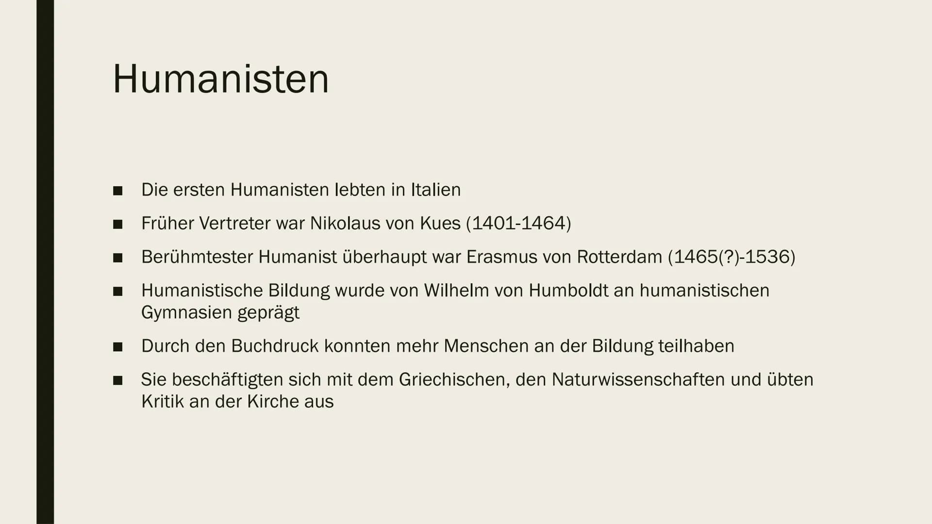 RENAISSANCE,
HUMANISMUS UND DAS
NEUE WELTBILD Renaissance
- Wiedergeburt der Antike
- Übergang von Mittelalter zur Neuzeit (1400 bis ca. 16