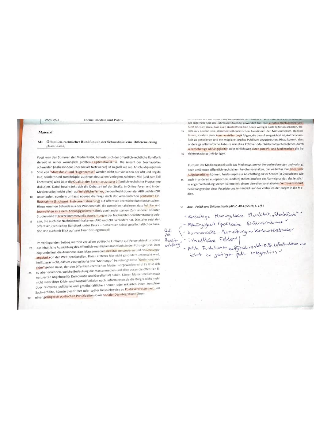 Schuljahr
2020/2021
Klausur GRW 11/1
Thema: Medien und Politik
27.11.2020
BE $\frac{35}{38}$
NP $\frac{1}{14}$
Aufgaben:
1. Sie haben