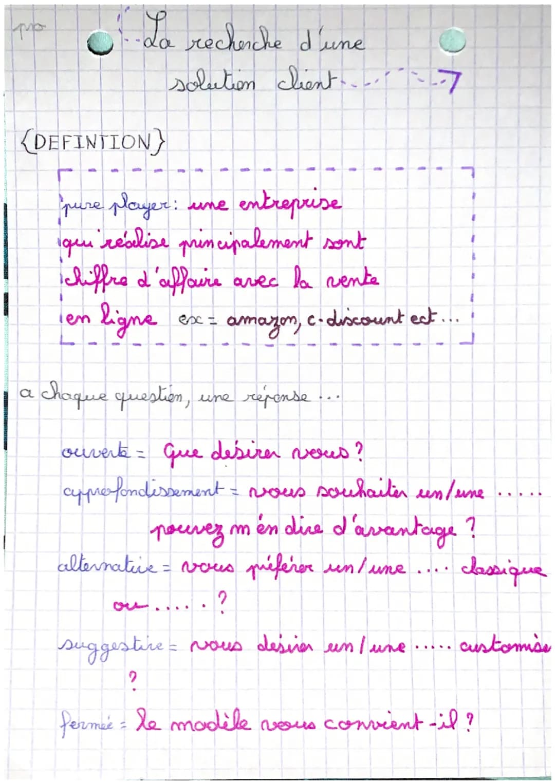 Mo
La recherche d'une
solution client
{DEFINITION}
pure player: une entreprise
qui réalise principalement sont
chiffre d'affaire avec