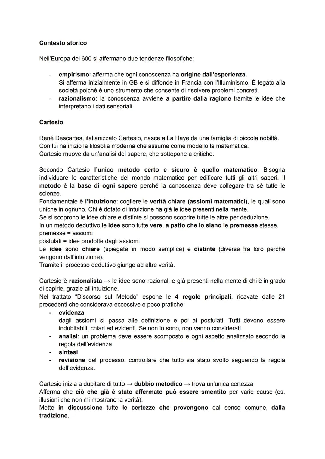 # Contesto storico
Nell'Europa del 600 si affermano due tendenze filosofiche:
- empirismo: afferma che ogni conoscenza ha origine dall'esp