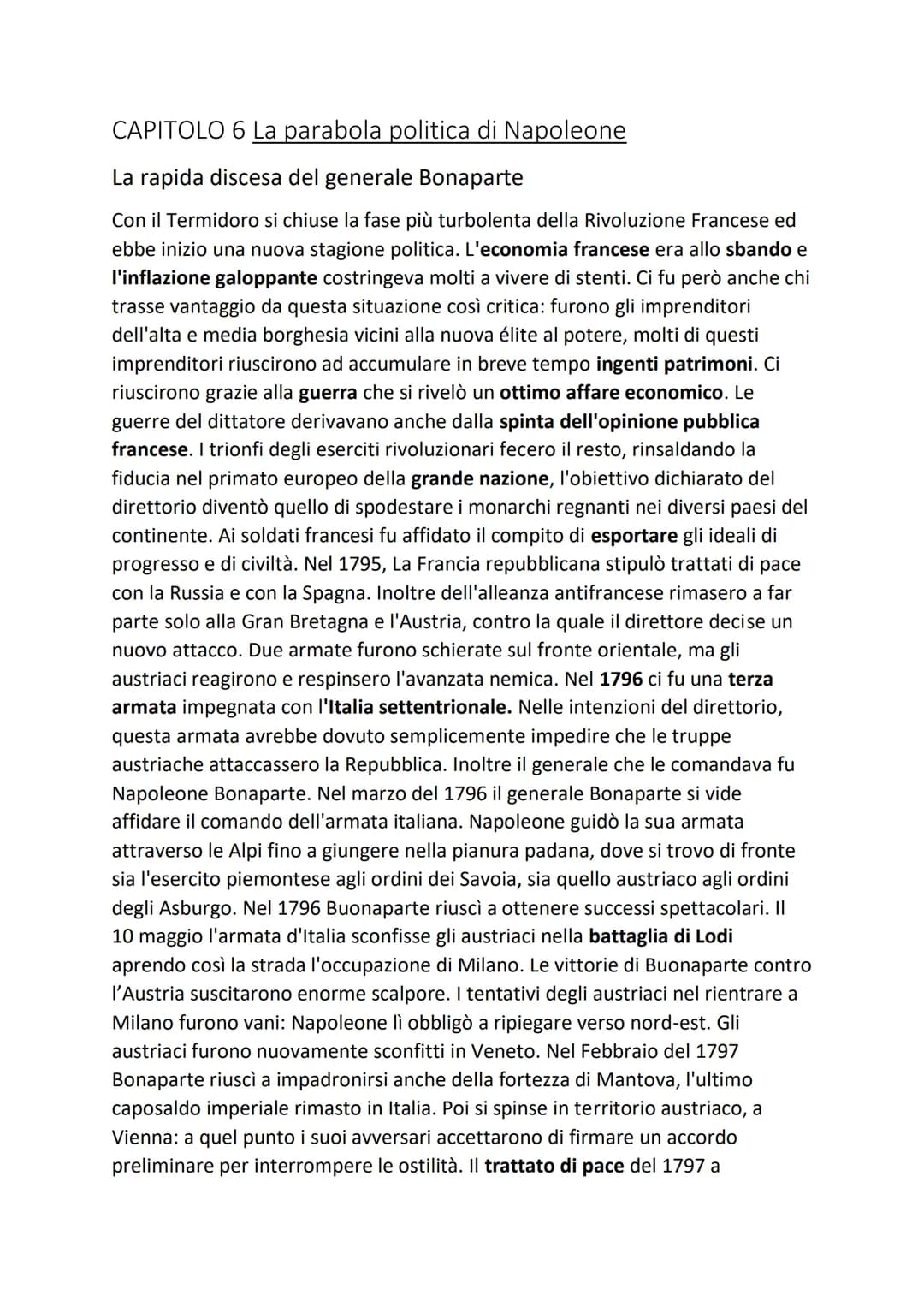 # CAPITOLO 6 La parabola politica di Napoleone
La rapida discesa del generale Bonaparte
Con il Termidoro si chiuse la fase più turbolenta