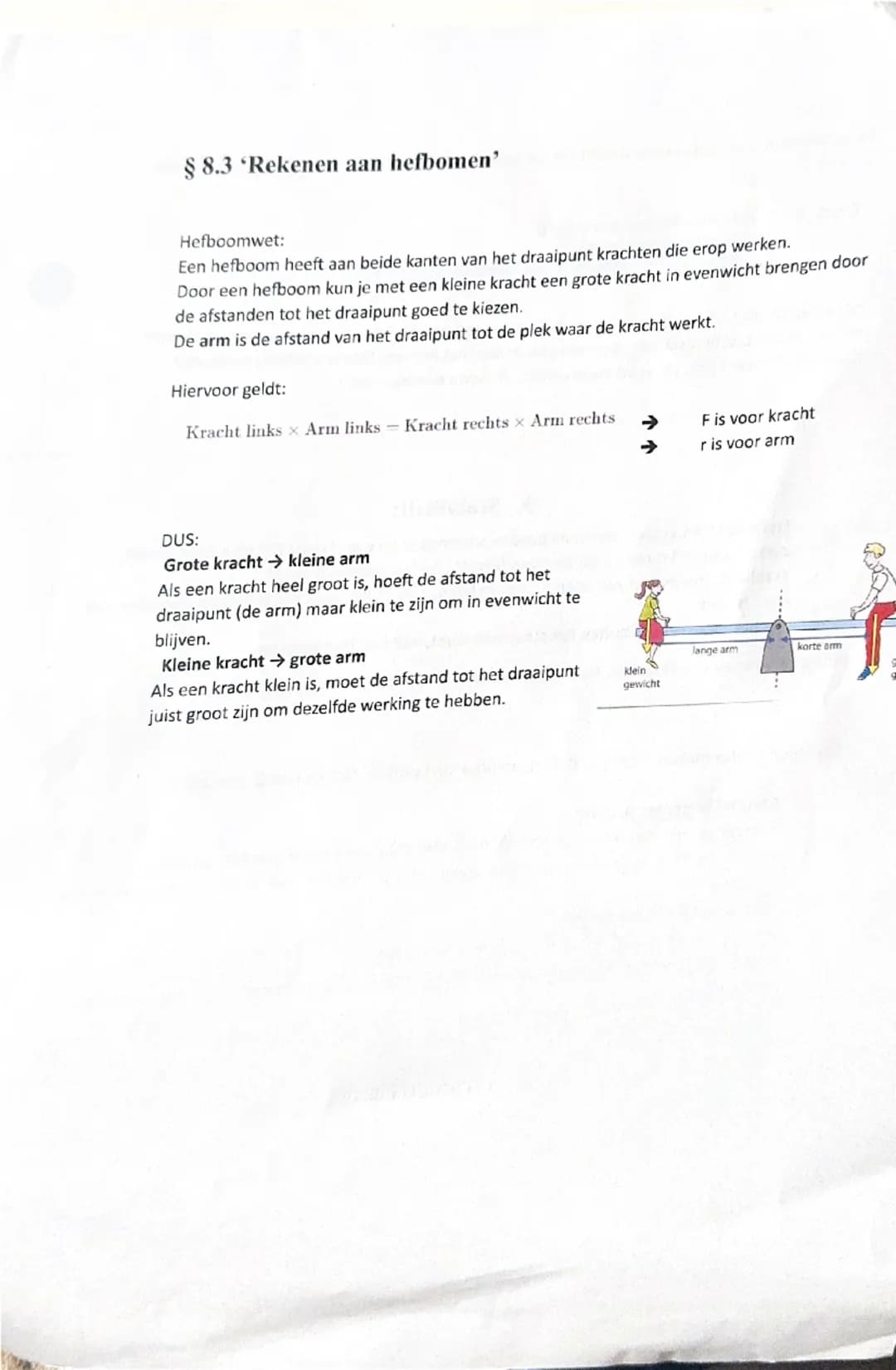 # Hoofdstuk 2: 'Kracht en beweging'
§1.1 "Kracht bij beweging"
Snelheid is de afstand die je per seconde aflegt. Symbool: v eenheid: m/s o