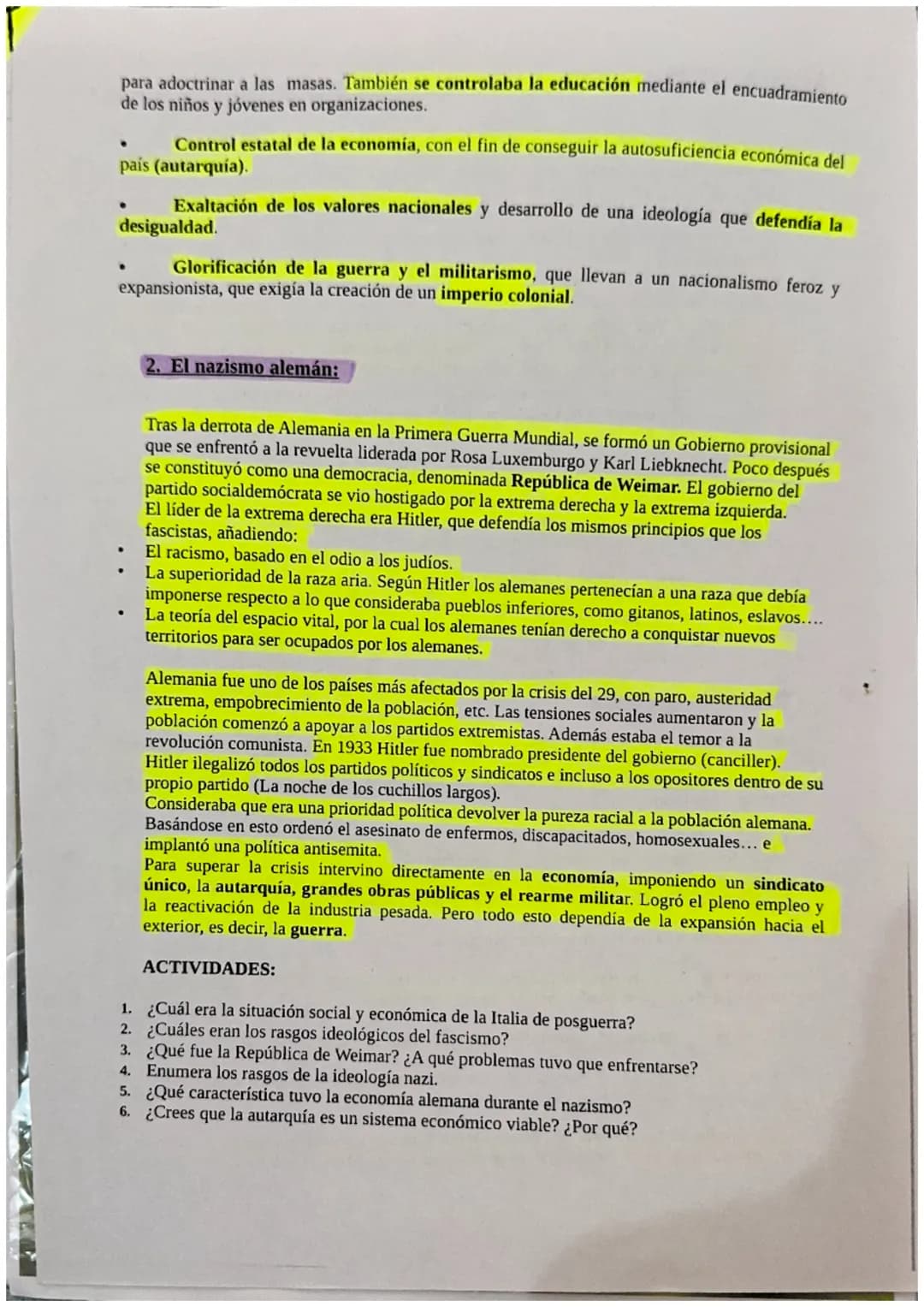 # UNIDAD 8: EL ASCENSO DE LOS TOTALITARISMOS: FASCISMO Y NAZISMO.
Los totalitarismos fueron un fenómeno europeo, fruto de los graves proble