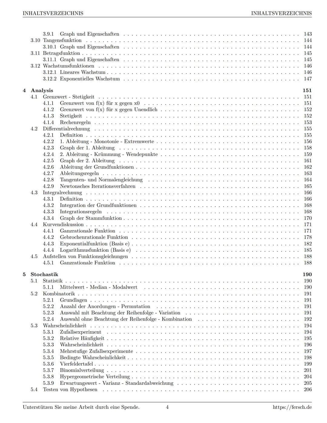 # Formelsammlung Mathematik
http://www.fersch.de
Klemens Fersch
1. Juli 2020
Inhaltsverzeichnis
1 Algebra
1.1 Grundlagen
1.1.1 Mengen