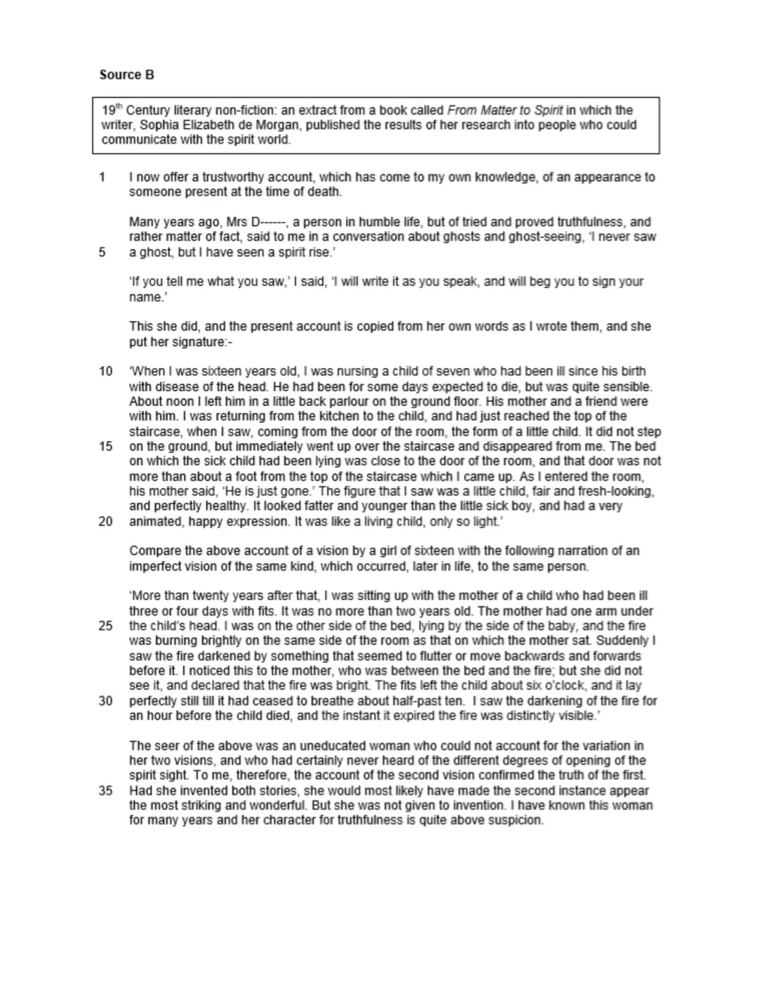 How to use this booklet
1. Read the sources and example questions on the theme of ghosts. Have a go at each of
the questions in timed condi