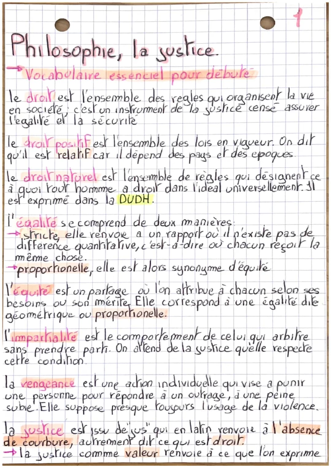 # 1
Philosophie, la justice.
Vocabulaire essenciel pour débuté
le droit est l'ensemble des regles qui organisent la vie
en société, c'est