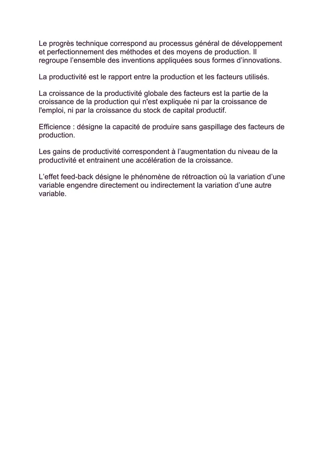 Le progrès technique correspond au processus général de développement
et perfectionnement des méthodes et des moyens de production. II
regro