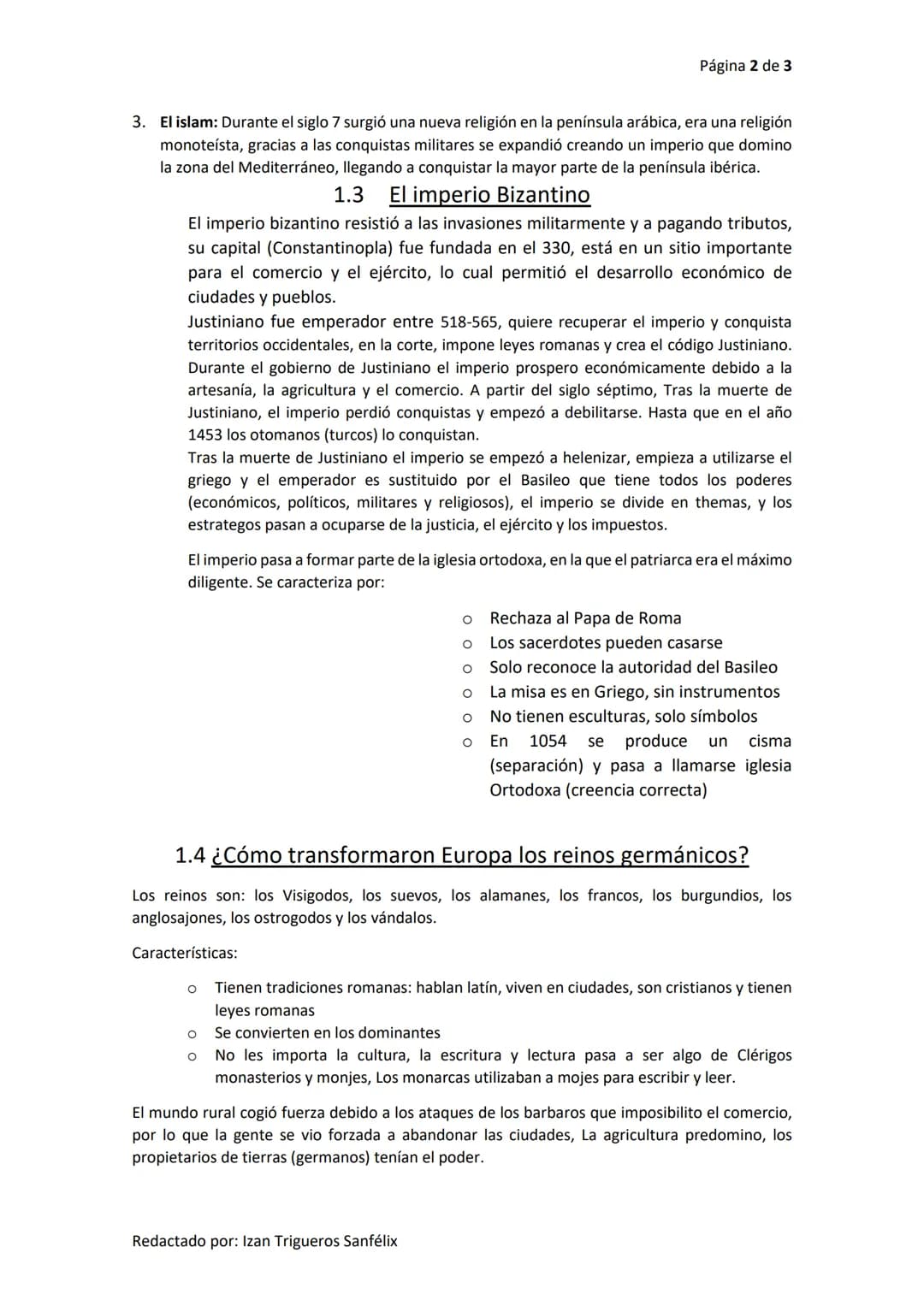 # RESUMEN: Historia tema 1
Repaso Roma
- Los romanos vivían en ciudades grandes.
- El imperio romano se dividía en occidente y oriente.
-