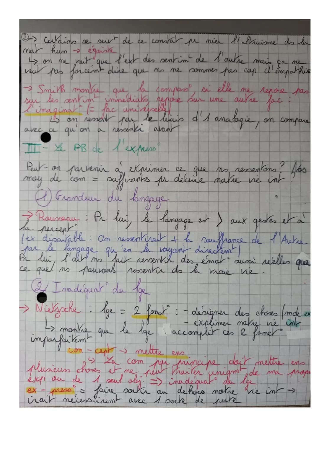 @Chap 2: Les expressions de la sensibilité
A partir du XVII's, on se q. sur le "maih"
→ dut de l'introspect: mour por lol une consc
cherch