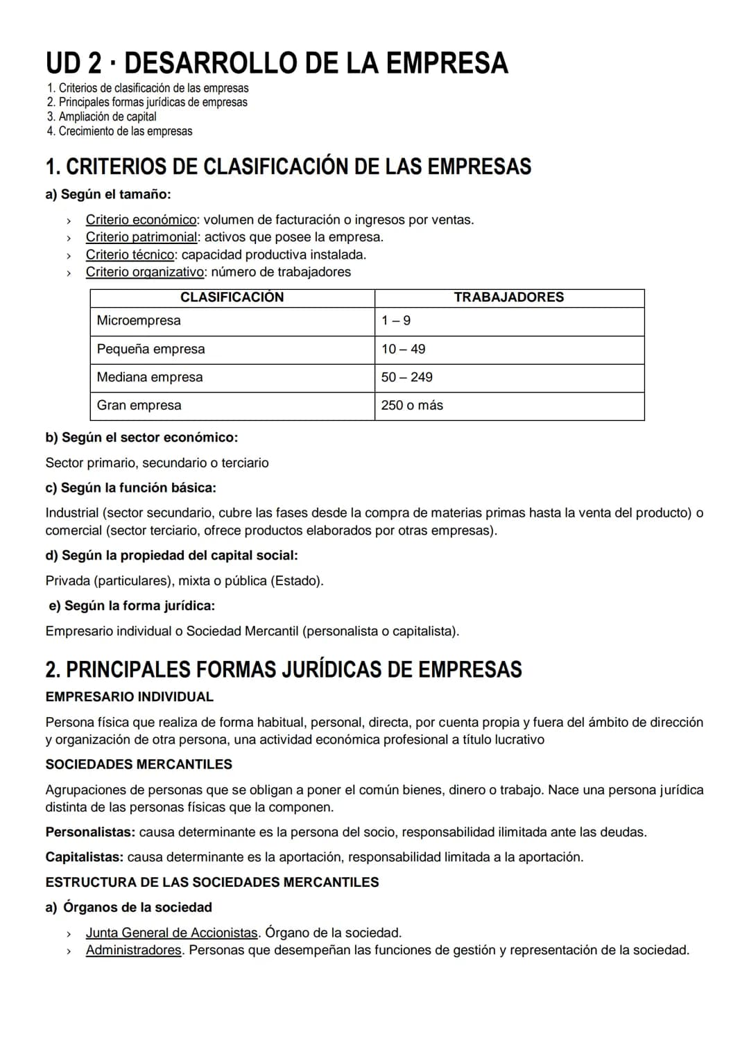 <h2>Unidad 1: Introducción a la Empresa</h2>
<h3>La empresa</h3>
<p>La empresa se define como la unidad básica de producción que tiene la f