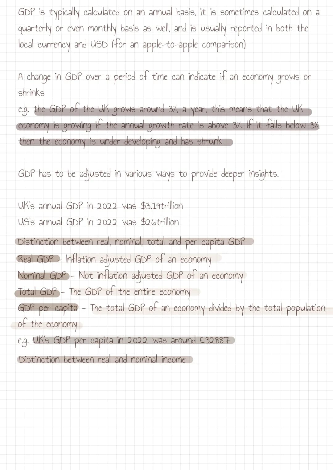 THEME 2: ECONOMIC GROWTH # Economic Growth
GDP (Gross Domestic Product)
GDP (abbreviation for Gross Domestic Product) is the total monetar