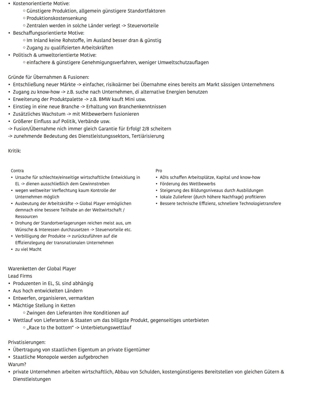 Definition:
Unternehmen/Konzerne, die:
* Weltweit produzieren, Produktionsstätten oder Segmente erlagen
* Am internationalen Wettbewerb