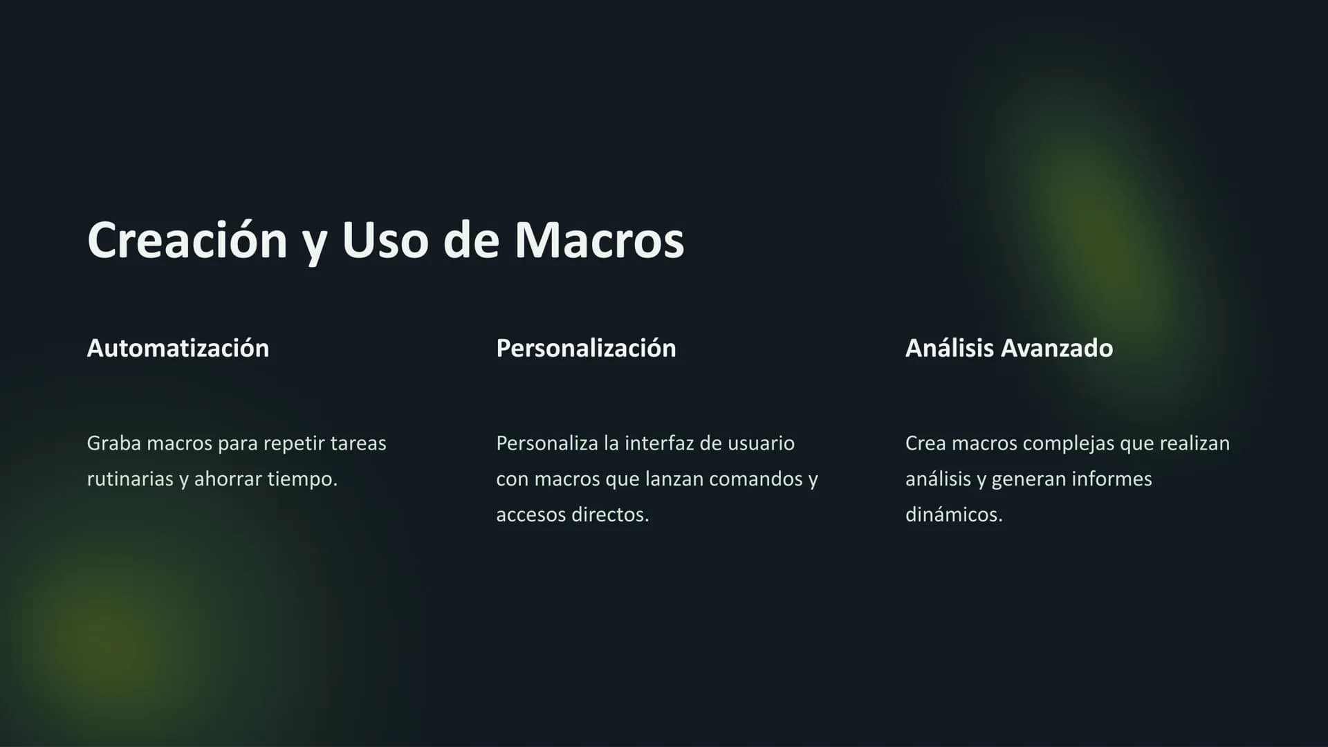 # Hojas de Cálculo
# Avanzadas
Domina las funciones y fórmulas avanzadas, crea macros potentes,
aprovecha las tablas dinámicas y realiza a