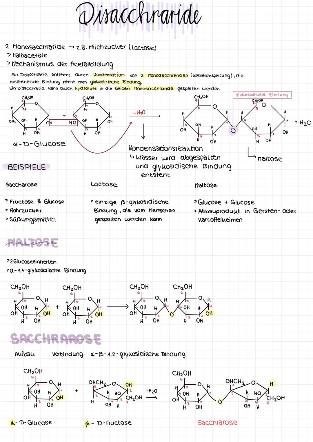 # Kohlenhydrate
- $Cx(H2O)y$
- Einfachzucker = Monosachraride
- Zweifachzucker = Disacchraride
- Mehrfachzucker = Polysacchraride
ore = z