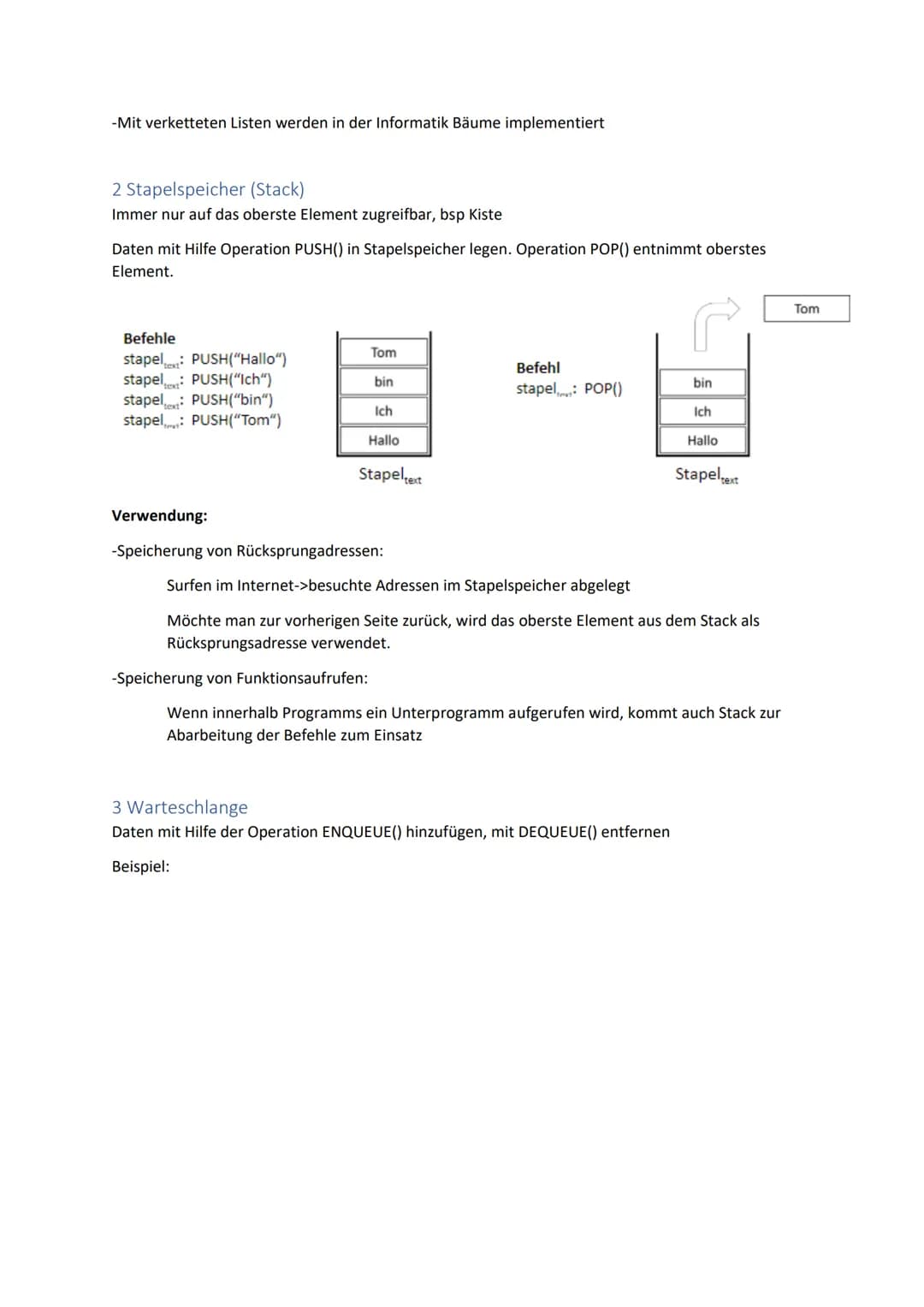 Dynamische Datenstrukturen
1 Verkettete Liste
1. Elemente und Darstellung
-bestehen aus einem Anker und Knoten
-Anker enthält Verweis au