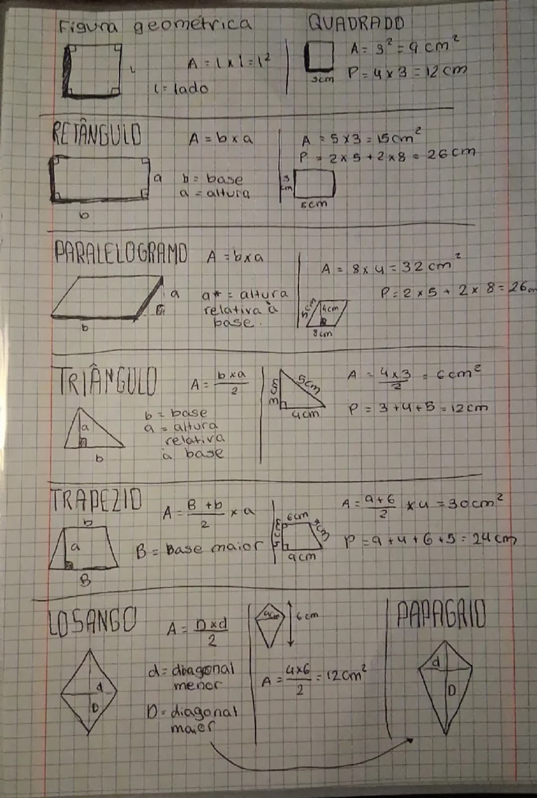 Figura geométrica
QUADRADD
RE TANGULO
$A=1x1:1^2$
3cm
$A=3^2=9 cm^2$
$P=4x3=12cm$
1 lado
$A=bxa$
$A=5\times3=15cm^2$
$P=2x5+2x8=26cm