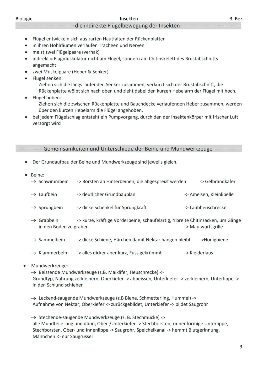 Biologie
Insekten
3. Bez
# Insekten
----Stämme und Klassen der Wirbellosen-
| Stämme | Klasse | Beispiele |
|