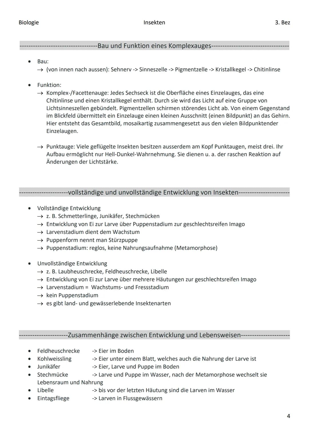 Biologie
Insekten
3. Bez
# Insekten
----Stämme und Klassen der Wirbellosen-
| Stämme | Klasse | Beispiele |
|