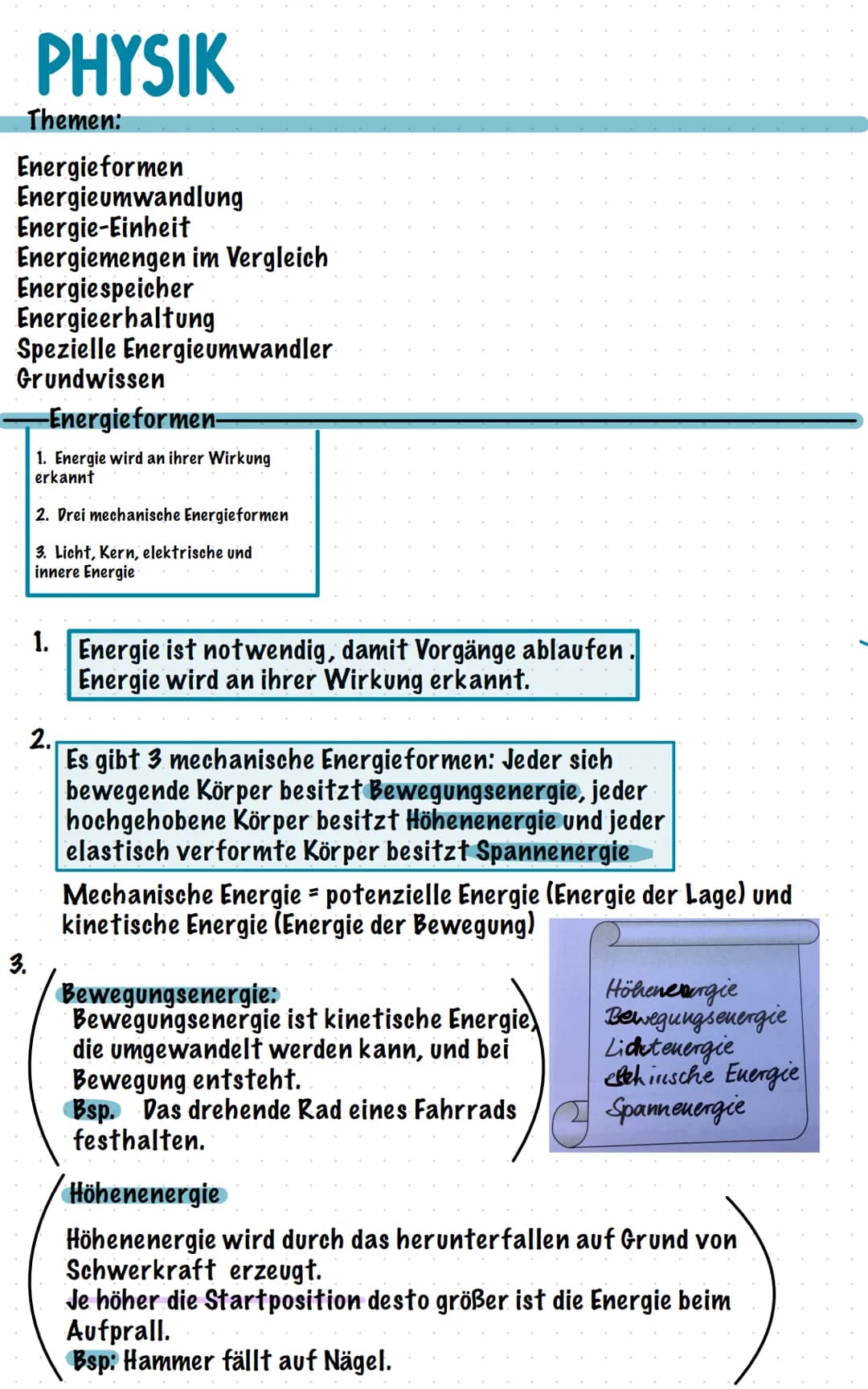 # PHYSIK
## Themen:
Energieformen
Energieumwandlung
Energie-Einheit
Energiemengen im Vergleich
Energiespeicher
Energieerhaltung
Spezielle E