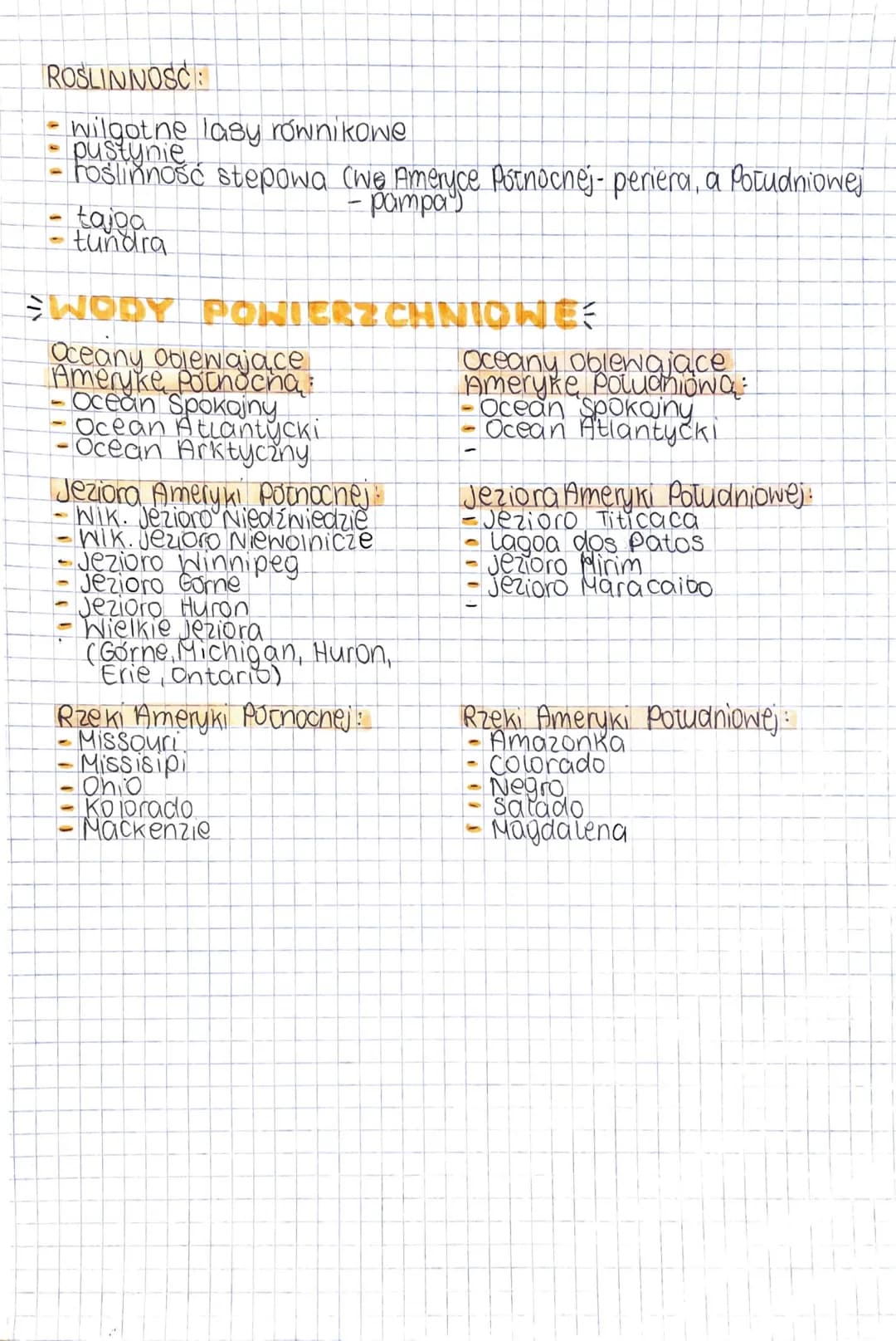 # ŚRODOWISKO PRZYRODNICZE
# AMERYKI
W Ameryce pasy rzeźby terenu uktadają się południkowo.
W zachodnich częściach kontynentów ciagna się