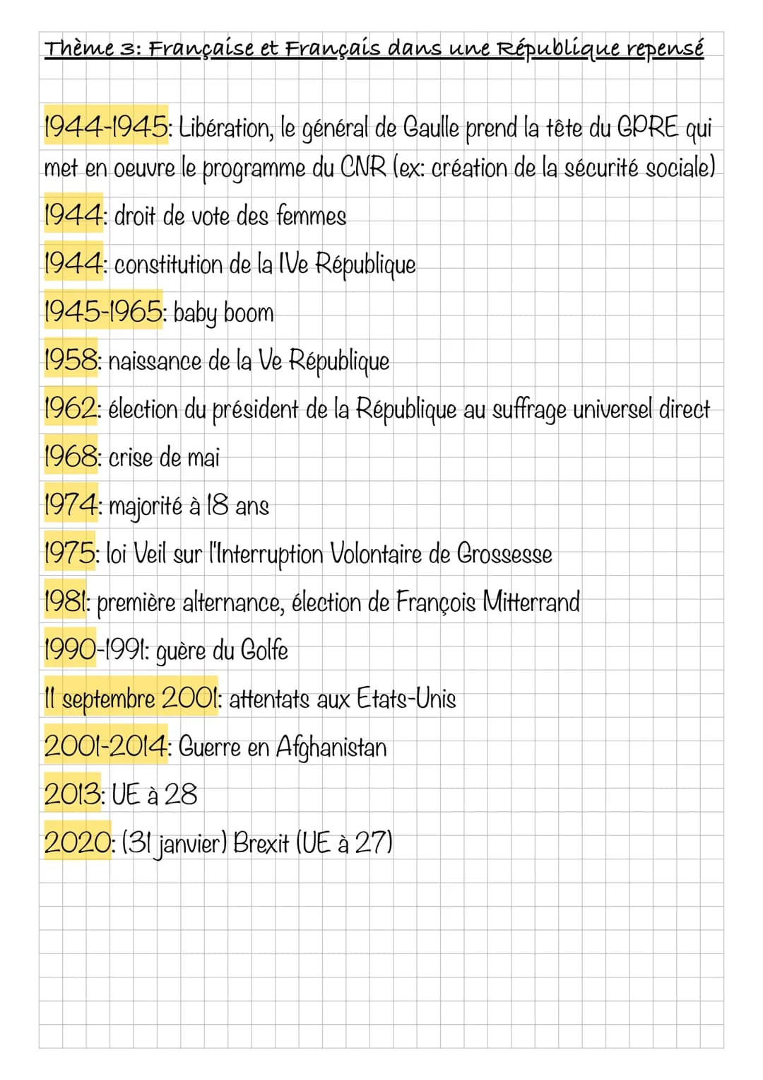 Histoire
Thème 1: l'Europe, un théâtre majeur des guerres totales
(1914-1945)
1914-1918: Première Guerre mondiale (Grande Guerre)
1915: gé